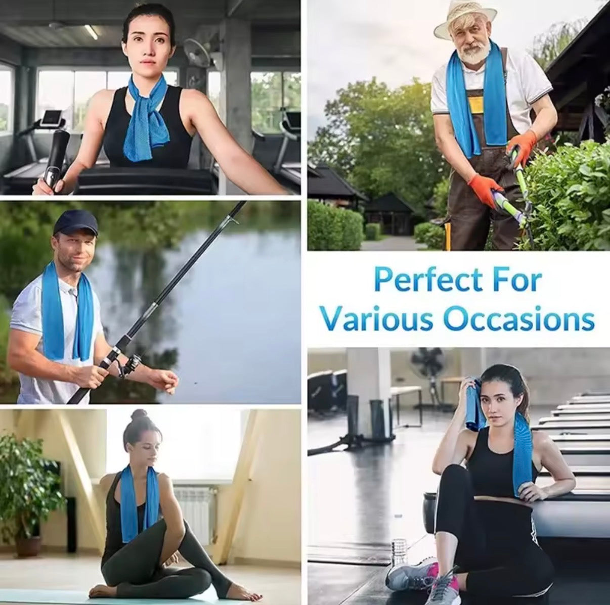 100% Fitness Sporthandtuch – schnelltrocknendes Kühltuch für Training & Outdoor